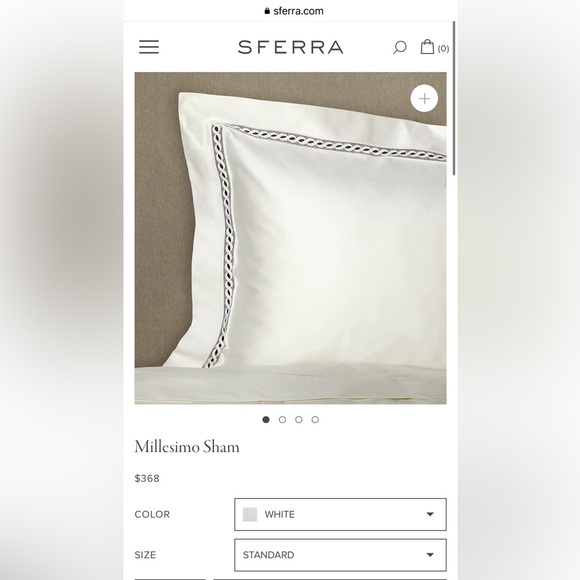 2 SFERRA STANDARD SHAMS BRAND NEW IN WHITE 21x26 - Picture 6 of 7